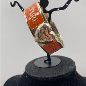 2.6.26-25 Juicy Couture Vibrant Orange & Goldtone Hinge Bracelet